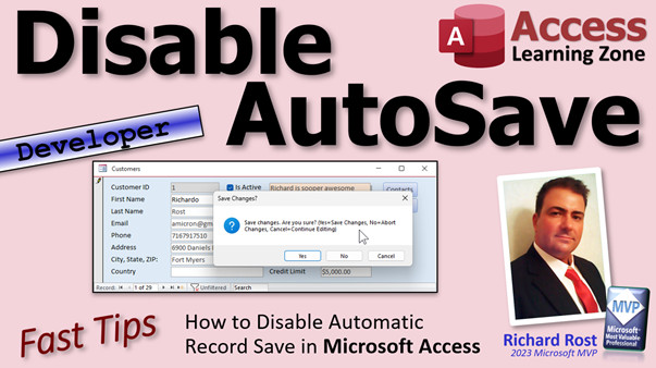 Disable AutoSave in Microsoft Access
