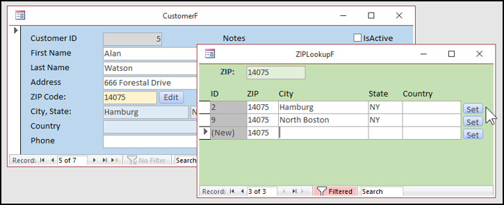ZIP Code Lookup Template Microsoft Access