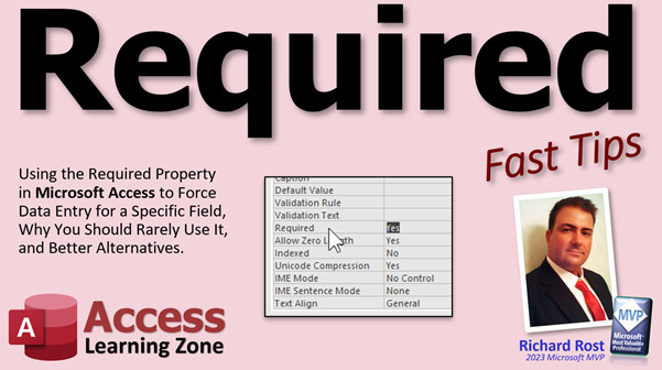 Required Property in Microsoft Access